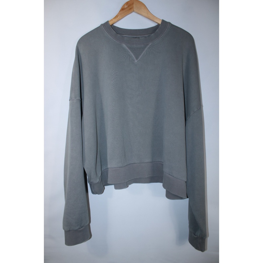 Entire Studios Unisex Medium Greenish Gray Crop Box Crew Sweatshirt